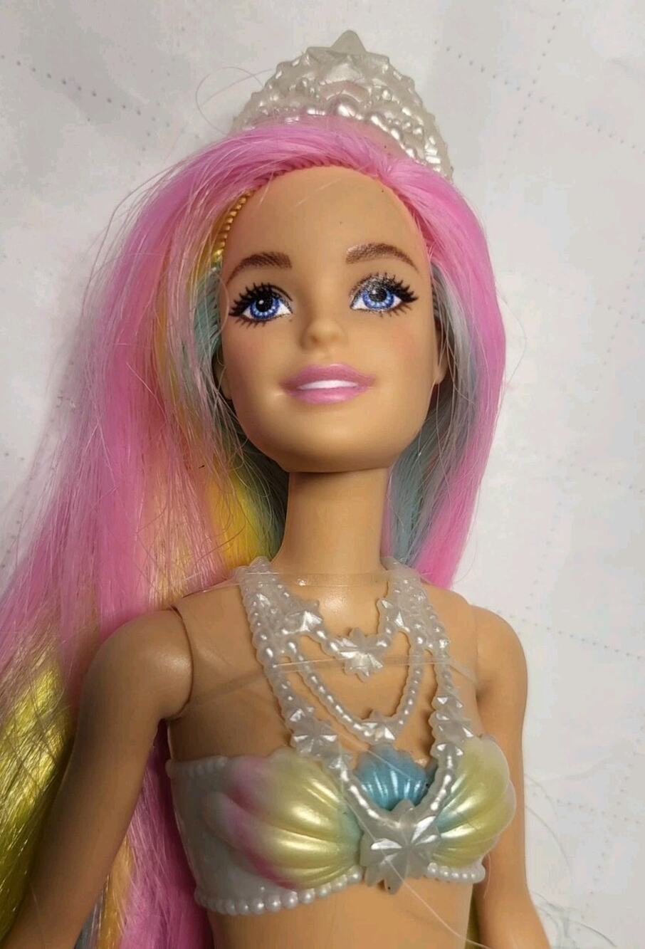 Barbie Rainbow Magic Mermaid Doll Water Activated Color EUC C372G - GTF89